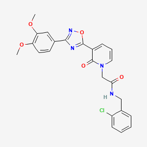 molecular formula C24H21ClN4O5 B3016188 N-(2-chlorobenzyl)-2-(3-(3-(3,4-dimethoxyphenyl)-1,2,4-oxadiazol-5-yl)-2-oxopyridin-1(2H)-yl)acetamide CAS No. 1105202-65-0