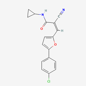 molecular formula C17H13ClN2O2 B3016194 (Z)-3-[5-(4-Chlorophenyl)furan-2-yl]-2-cyano-N-cyclopropylprop-2-enamide CAS No. 885292-33-1