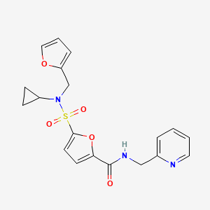 molecular formula C19H19N3O5S B3016201 5-(N-cyclopropyl-N-(furan-2-ylmethyl)sulfamoyl)-N-(pyridin-2-ylmethyl)furan-2-carboxamide CAS No. 1170887-26-9