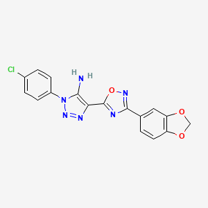 molecular formula C17H11ClN6O3 B3016204 5-[3-(1,3-Benzodioxol-5-yl)-1,2,4-oxadiazol-5-yl]-3-(4-chlorophenyl)triazol-4-amine CAS No. 892762-28-6