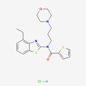 molecular formula C21H26ClN3O2S2 B3016205 N-(4-ethylbenzo[d]thiazol-2-yl)-N-(3-morpholinopropyl)thiophene-2-carboxamide hydrochloride CAS No. 1215763-05-5