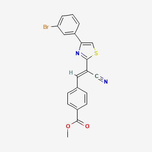 molecular formula C20H13BrN2O2S B3016208 (E)-methyl 4-(2-(4-(3-bromophenyl)thiazol-2-yl)-2-cyanovinyl)benzoate CAS No. 683249-95-8