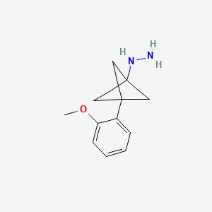 molecular formula C12H16N2O B3016220 [3-(2-Methoxyphenyl)-1-bicyclo[1.1.1]pentanyl]hydrazine CAS No. 2287283-64-9
