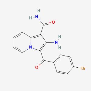 molecular formula C16H12BrN3O2 B3016224 2-Amino-3-(4-bromobenzoyl)indolizine-1-carboxamide CAS No. 898452-84-1