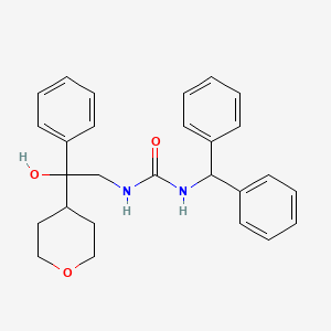 molecular formula C27H30N2O3 B3016226 1-二苯甲基-3-(2-羟基-2-苯基-2-(四氢-2H-吡喃-4-基)乙基)脲 CAS No. 2034240-41-8