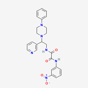 molecular formula C25H26N6O4 B3016229 N1-(3-nitrophenyl)-N2-(2-(4-phenylpiperazin-1-yl)-2-(pyridin-3-yl)ethyl)oxalamide CAS No. 886946-24-3