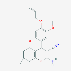 molecular formula C22H24N2O4 B301623 4-[4-(allyloxy)-3-methoxyphenyl]-2-amino-7,7-dimethyl-5-oxo-5,6,7,8-tetrahydro-4H-chromene-3-carbonitrile 
