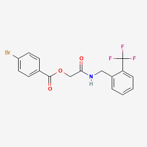 molecular formula C17H13BrF3NO3 B3016232 2-Oxo-2-((2-(trifluoromethyl)benzyl)amino)ethyl 4-bromobenzoate CAS No. 1794915-86-8