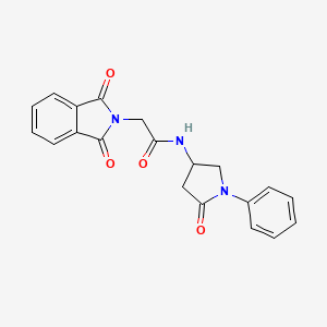 molecular formula C20H17N3O4 B3016235 2-(1,3-dioxoisoindolin-2-yl)-N-(5-oxo-1-phenylpyrrolidin-3-yl)acetamide CAS No. 896363-58-9