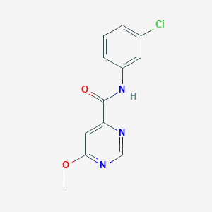 molecular formula C12H10ClN3O2 B3016239 N-(3-氯苯基)-6-甲氧基嘧啶-4-甲酰胺 CAS No. 2034256-29-4