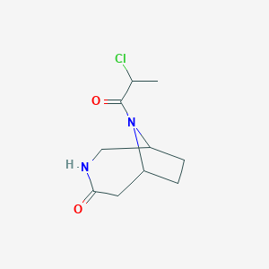 molecular formula C10H15ClN2O2 B3016248 9-(2-Chloropropanoyl)-3,9-diazabicyclo[4.2.1]nonan-4-one CAS No. 2411286-00-3