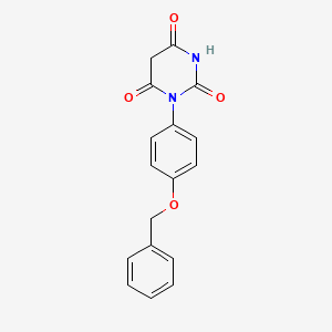 molecular formula C17H14N2O4 B3016257 1-[4-(苄氧基)苯基]嘧啶-2,4,6(1H,3H,5H)-三酮 CAS No. 1707376-57-5