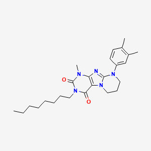 molecular formula C25H35N5O2 B3016259 9-(3,4-dimethylphenyl)-1-methyl-3-octyl-7,8-dihydro-6H-purino[7,8-a]pyrimidine-2,4-dione CAS No. 847183-38-4