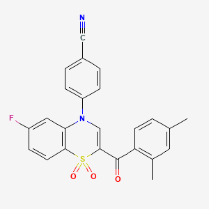 4-[2-(2,4-dimethylbenzoyl)-6-fluoro-1,1-dioxido-4H-1,4-benzothiazin-4-yl]benzonitrile