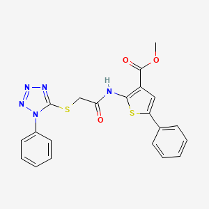 methyl 5-phenyl-2-(2-((1-phenyl-1H-tetrazol-5-yl)thio)acetamido)thiophene-3-carboxylate