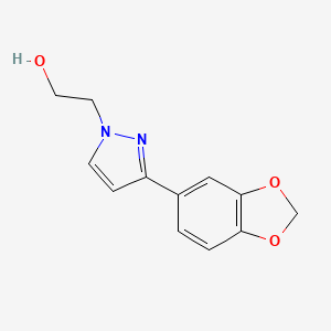 molecular formula C12H12N2O3 B3016271 2-[3-(1,3-苯并二氧杂环-5-基)-1H-吡唑-1-基]-1-乙醇 CAS No. 955976-57-5