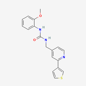 molecular formula C18H17N3O2S B3016273 1-(2-Methoxyphenyl)-3-((2-(thiophen-3-yl)pyridin-4-yl)methyl)urea CAS No. 2034397-46-9