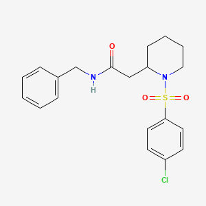 molecular formula C20H23ClN2O3S B3016276 N-benzyl-2-(1-((4-chlorophenyl)sulfonyl)piperidin-2-yl)acetamide CAS No. 941955-50-6