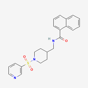 molecular formula C22H23N3O3S B3016279 N-((1-(pyridin-3-ylsulfonyl)piperidin-4-yl)methyl)-1-naphthamide CAS No. 1428347-83-4