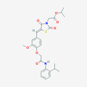 molecular formula C27H30N2O7S B301628 Isopropyl (5-{4-[2-(2-isopropylanilino)-2-oxoethoxy]-3-methoxybenzylidene}-2,4-dioxo-1,3-thiazolidin-3-yl)acetate 