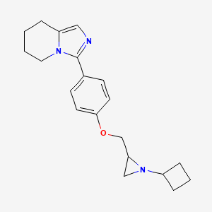 molecular formula C20H25N3O B3016280 3-[4-[(1-Cyclobutylaziridin-2-yl)methoxy]phenyl]-5,6,7,8-tetrahydroimidazo[1,5-a]pyridine CAS No. 2411221-53-7