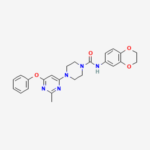 molecular formula C24H25N5O4 B3016281 N-(2,3-二氢苯并[b][1,4]二噁英-6-基)-4-(2-甲基-6-苯氧基嘧啶-4-基)哌嗪-1-甲酰胺 CAS No. 946232-09-3