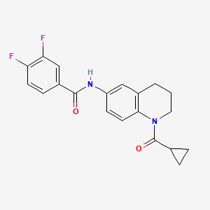 molecular formula C20H18F2N2O2 B3016290 N-[1-(cyclopropanecarbonyl)-3,4-dihydro-2H-quinolin-6-yl]-3,4-difluorobenzamide CAS No. 899964-15-9