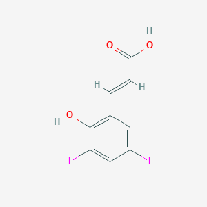 molecular formula C9H6I2O3 B3016302 (E)-3-(2-Hydroxy-3,5-diiodophenyl)prop-2-enoic acid CAS No. 773129-74-1
