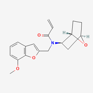 molecular formula C19H21NO4 B3016311 N-[(7-Methoxy-1-benzofuran-2-yl)methyl]-N-[(1S,2R,4R)-7-oxabicyclo[2.2.1]heptan-2-yl]prop-2-enamide CAS No. 2411177-56-3