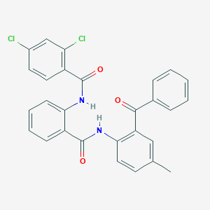 N-(2-((2-benzoyl-4-methylphenyl)carbamoyl)phenyl)-2,4-dichlorobenzamide