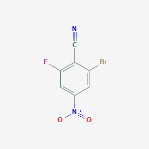 molecular formula C7H2BrFN2O2 B3016315 2-Bromo-6-fluoro-4-nitrobenzonitrile CAS No. 1807071-71-1