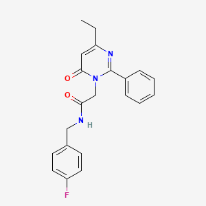 molecular formula C21H20FN3O2 B3016318 2-(4-ethyl-6-oxo-2-phenylpyrimidin-1(6H)-yl)-N-(4-fluorobenzyl)acetamide CAS No. 1260995-10-5