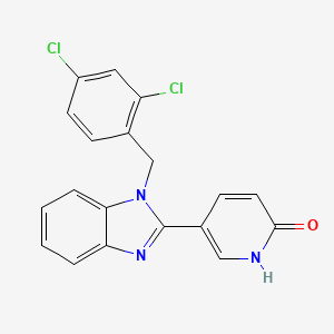 molecular formula C19H13Cl2N3O B3016319 5-[1-(2,4-二氯苄基)-1H-1,3-苯并咪唑-2-基]-2(1H)-吡啶酮 CAS No. 400077-27-2