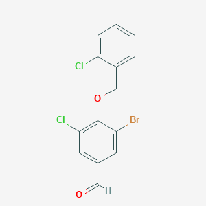 molecular formula C14H9BrCl2O2 B3016321 3-Bromo-5-chloro-4-[(2-chlorobenzyl)oxy]benzaldehyde CAS No. 723318-75-0