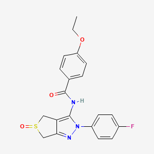 molecular formula C20H18FN3O3S B3016327 4-ethoxy-N-[2-(4-fluorophenyl)-5-oxo-4,6-dihydrothieno[3,4-c]pyrazol-3-yl]benzamide CAS No. 958962-26-0