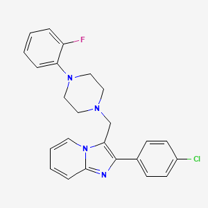 molecular formula C24H22ClFN4 B3016328 2-(4-氯苯基)-3-{[4-(2-氟苯基)哌嗪基]甲基}咪唑并[1,2-a]吡啶 CAS No. 338401-78-8