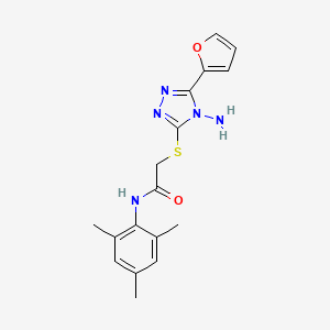 molecular formula C17H19N5O2S B3016332 2-((4-氨基-5-(呋喃-2-基)-4H-1,2,4-三唑-3-基)硫代)-N-间苯三甲酰乙酰胺 CAS No. 577788-57-9