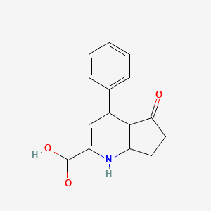 molecular formula C15H13NO3 B3016344 5-oxo-4-phenyl-4,5,6,7-tetrahydro-1H-cyclopenta[b]pyridine-2-carboxylic acid CAS No. 1219546-97-0