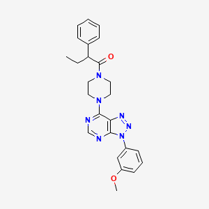 molecular formula C25H27N7O2 B3016348 1-(4-(3-(3-甲氧基苯基)-3H-[1,2,3]三唑并[4,5-d]嘧啶-7-基)哌嗪-1-基)-2-苯基丁-1-酮 CAS No. 920375-60-6