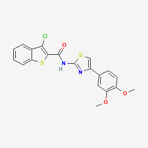 molecular formula C20H15ClN2O3S2 B3016350 3-chloro-N-[4-(3,4-dimethoxyphenyl)-1,3-thiazol-2-yl]-1-benzothiophene-2-carboxamide CAS No. 392249-06-8