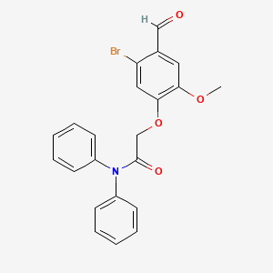 molecular formula C22H18BrNO4 B3016351 2-(5-bromo-4-formyl-2-methoxyphenoxy)-N,N-diphenylacetamide CAS No. 486994-18-7