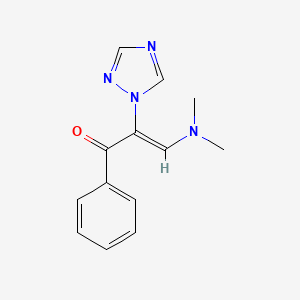 molecular formula C13H14N4O B3016352 3-(dimethylamino)-1-phenyl-2-(1H-1,2,4-triazol-1-yl)-2-propen-1-one CAS No. 241146-78-1