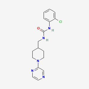 molecular formula C17H20ClN5O B3016355 1-(2-Chlorophenyl)-3-((1-(pyrazin-2-yl)piperidin-4-yl)methyl)urea CAS No. 1396748-51-8