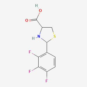 molecular formula C10H8F3NO2S B3016360 2-(2,3,4-Trifluorophenyl)-1,3-thiazolidine-4-carboxylic acid CAS No. 1214125-89-9