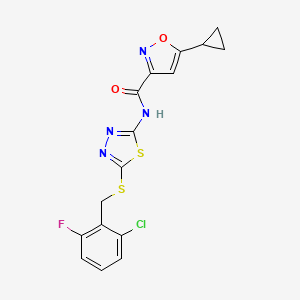 N-(5-((2-chloro-6-fluorobenzyl)thio)-1,3,4-thiadiazol-2-yl)-5-cyclopropylisoxazole-3-carboxamide