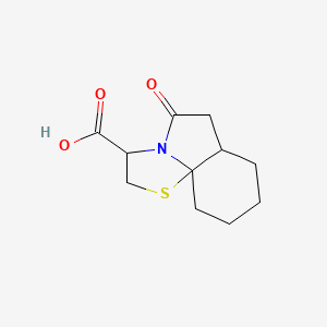 molecular formula C11H15NO3S B3016369 5-Oxooctahydro-5H-thiazolo[2,3-i]indole-3-carboxylic acid CAS No. 1189133-20-7