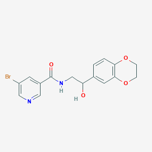 molecular formula C16H15BrN2O4 B3016370 5-bromo-N-(2-(2,3-dihydrobenzo[b][1,4]dioxin-6-yl)-2-hydroxyethyl)nicotinamide CAS No. 2034605-41-7