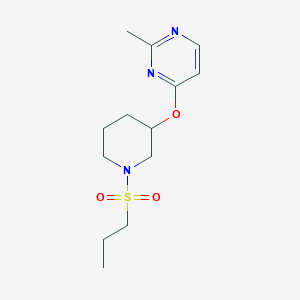 molecular formula C13H21N3O3S B3016371 2-Methyl-4-((1-(propylsulfonyl)piperidin-3-yl)oxy)pyrimidine CAS No. 2034401-70-0