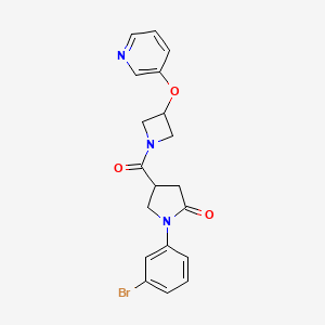 molecular formula C19H18BrN3O3 B3016378 1-(3-溴苯基)-4-(3-(吡啶-3-基氧基)氮杂环丁烷-1-羰基)吡咯烷-2-酮 CAS No. 1904208-82-7