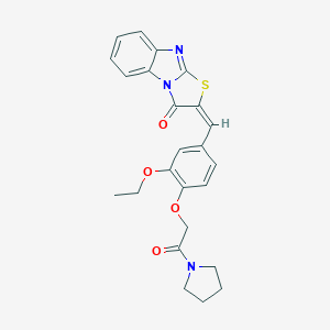 molecular formula C24H23N3O4S B301638 2-{3-ethoxy-4-[2-oxo-2-(1-pyrrolidinyl)ethoxy]benzylidene}[1,3]thiazolo[3,2-a]benzimidazol-3(2H)-one 